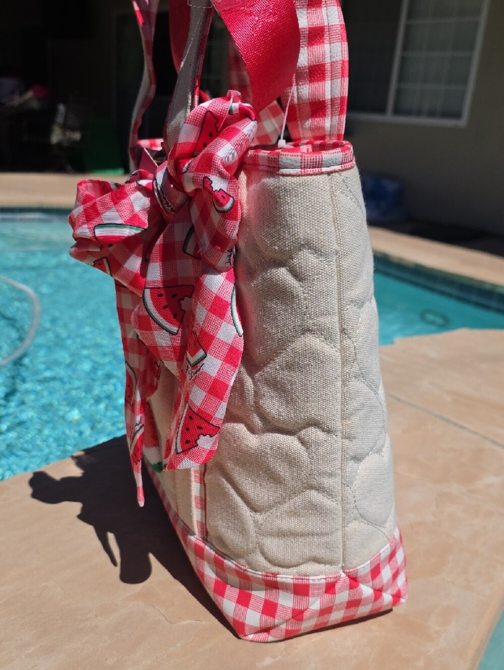 Betsey Johnson Beige & Pink Watermelon Laptop Bag 🍉 - Picture 4 of 9